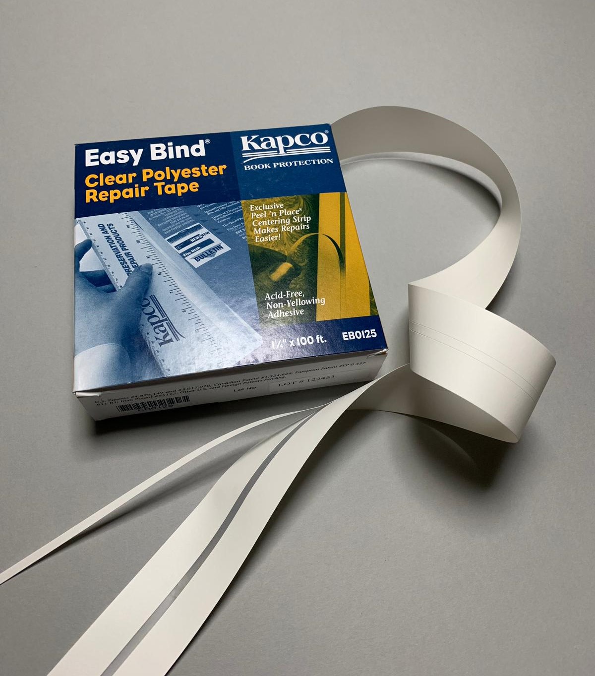 KAPCO 611553356140 Book Protection Easy Bind Repair Tape Peel and Place Polyester Gossy 